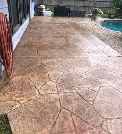 image of stamped concrete pool deck